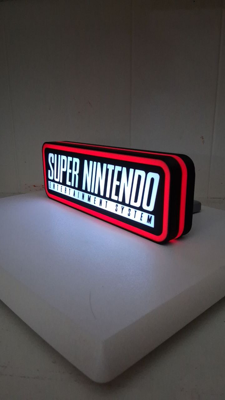 Super Nintendo LED light box – custom 3D printed – Lit Layer Creations
